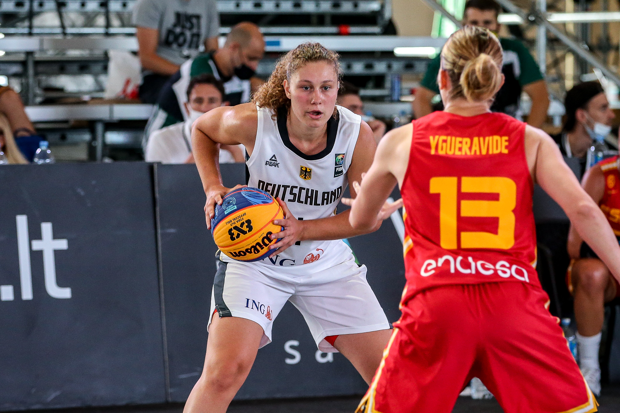 3x3-Nationalspielern Luana Rodefeld beim Stop der Women's Series in Klaipeda gegen Spanien.