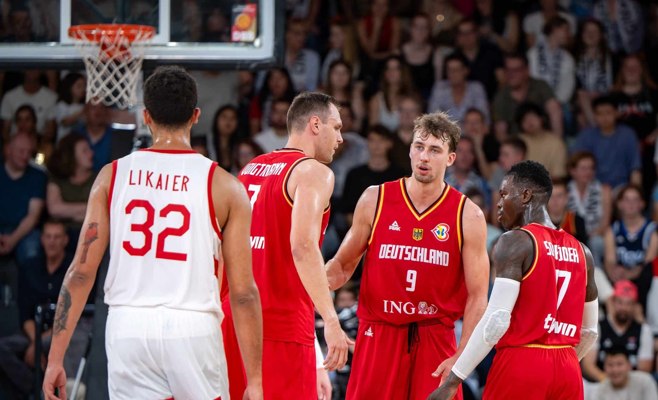 Basketball Hamburg 12.08.2023
DBB Nationalmannschaft der Männer
Länderspiel Testspiel
Supercup
Deutschland (GER) - China (CHN)
Johannes Voigtmann (Deutschland, No.07)
Dennis Schröder / Schroeder (Deutschland, No.17) Schröder Schroder
Franz Wagner (Deutschland, No.09)
Foto: Tilo Wiedensohler/camera4